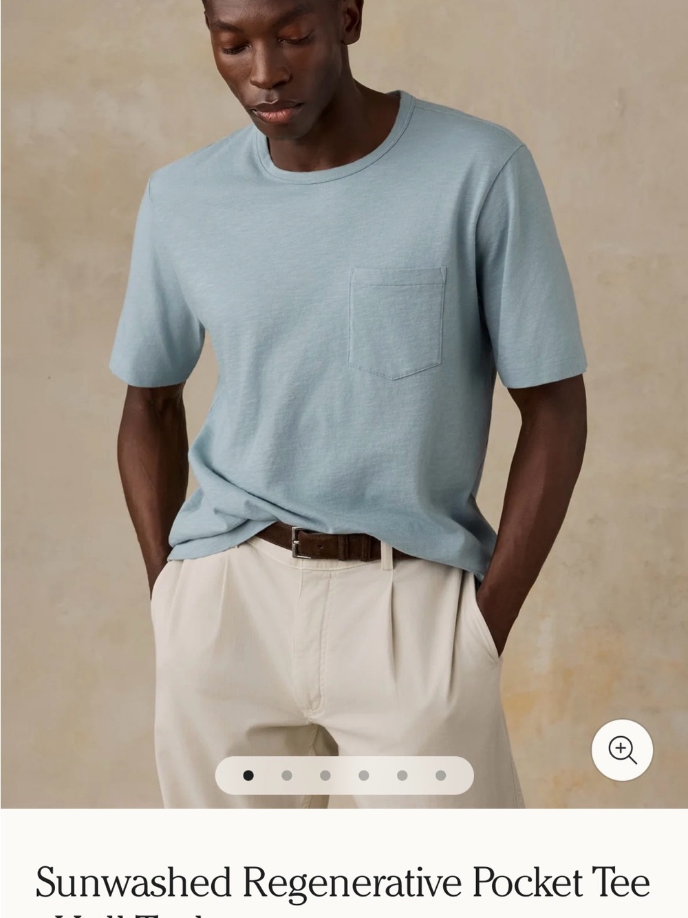 Faherty Sunwashed Regenerative Pocket Tee — Pale Blue